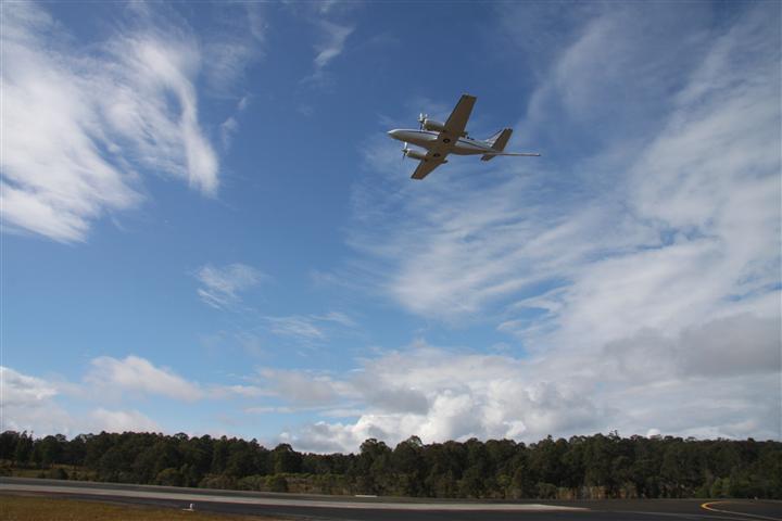 Aircraft equipped with magnetic survey equipment